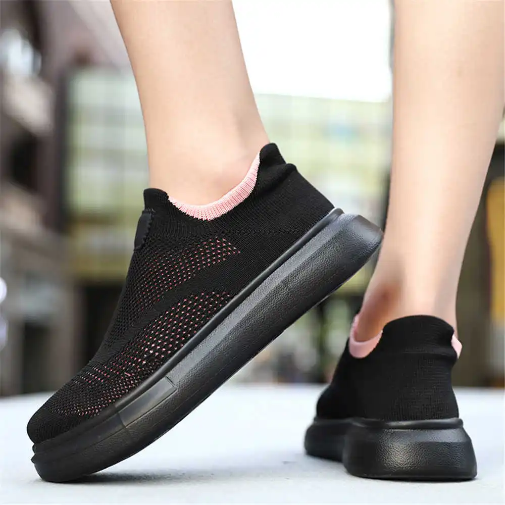 Street Fashion In Vietnam - 여성용 플랫폼 스타킹 다크 브라운 신발,
