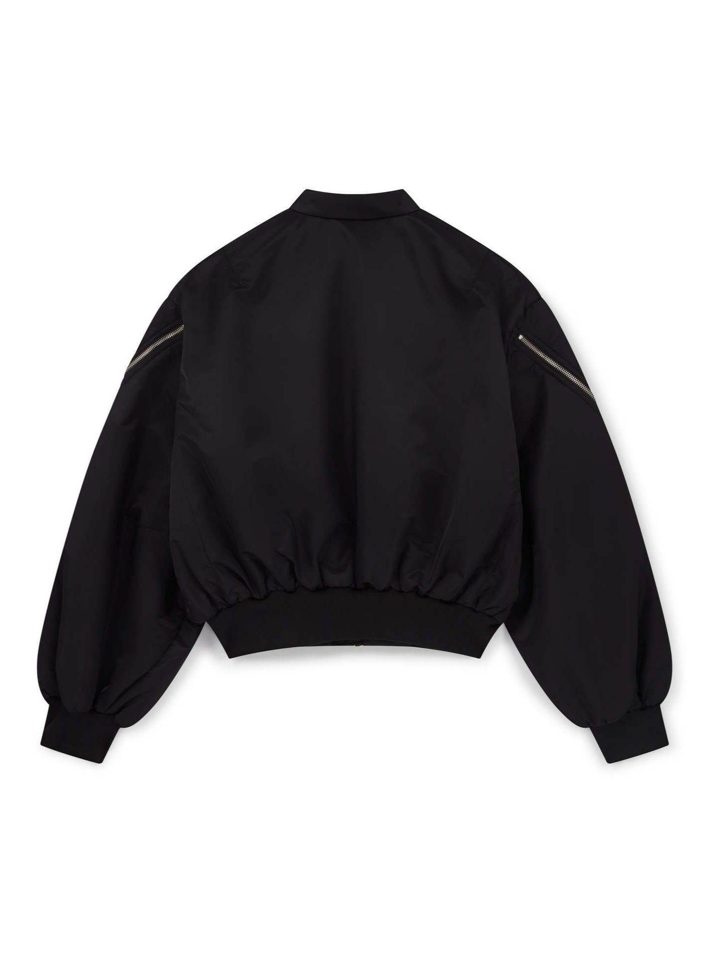 크롭 블루종 오버사이즈 버블 슬리브 스탠드 칼라 풀 지 - Street Fashion Logo 리뷰 및 가격